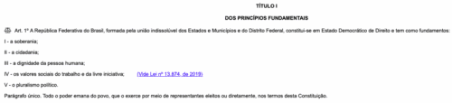 Constituição Brasileira - Soberania
